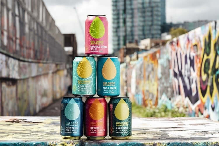 Sammlung von 5 alkoholfreien Big Drop-Bieren