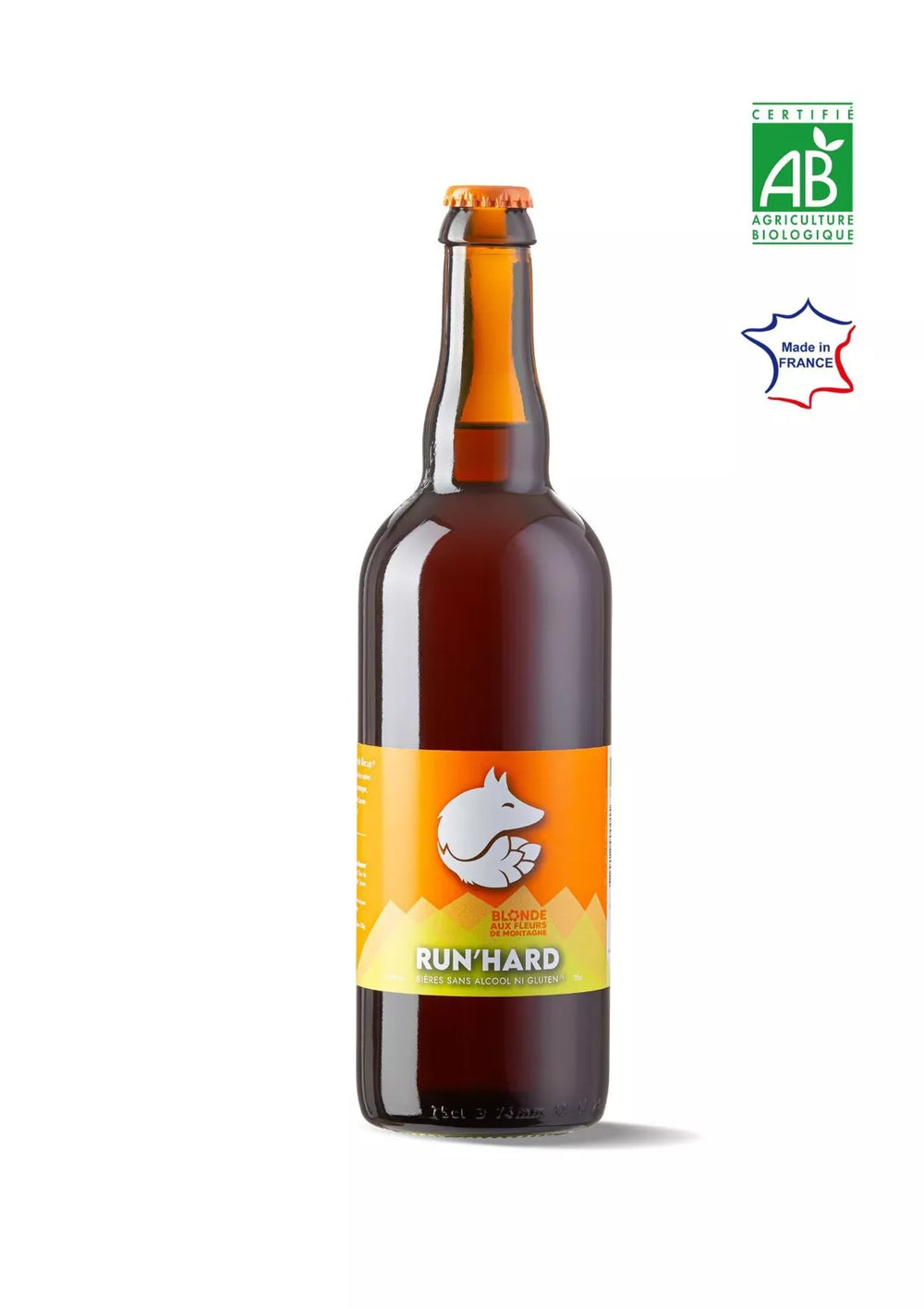 BLONDE Bier ohne Alkohol oder Gluten 75cl - RUN'HARD