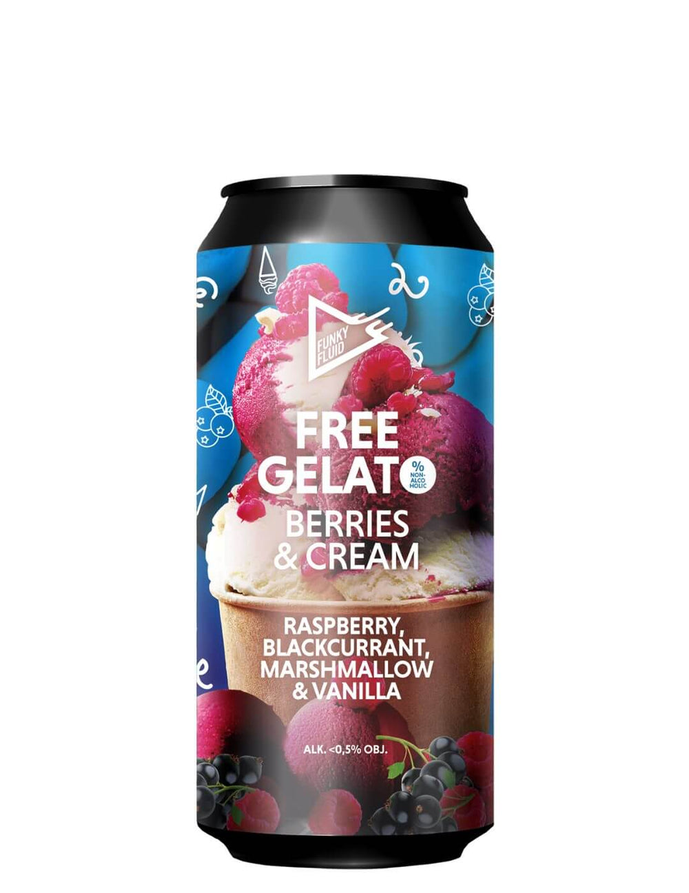 Funky Fluid Free Gelato Berries & Cream Bier ohne Alkohol 0,5%