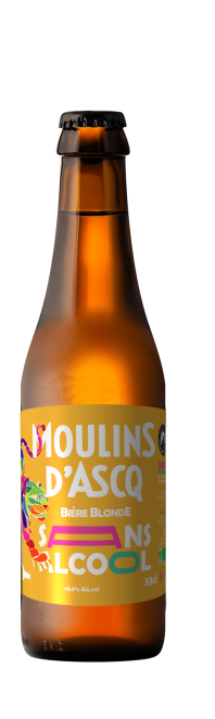 Cerveza rubia Moulins d'Ascq sin alcohol 0,5%