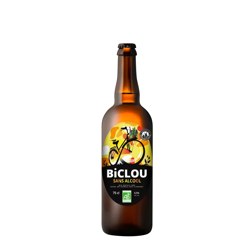 Biclou Moulins d'Ascq Blondes Bier ohne Alkohol 0,5% - 75cl